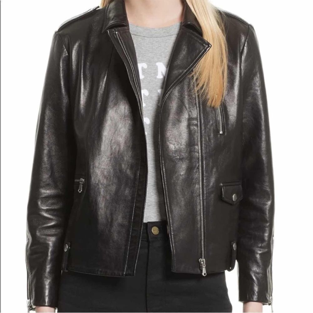 Frame Denim Black Leather Jacket